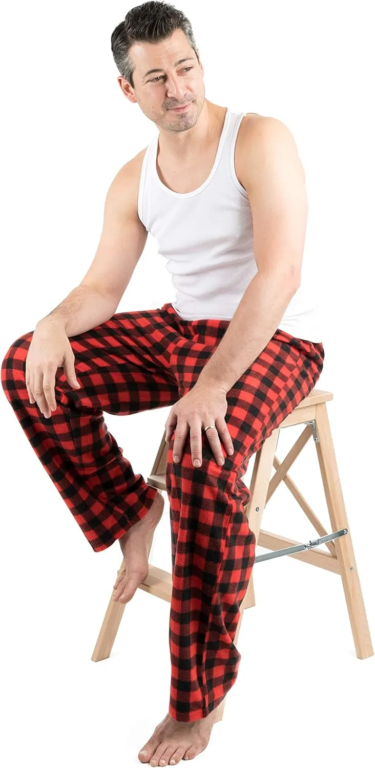 Leveret Men's Pajama Pants Fleece Lounge Sleep Pj Bottoms Christmas Pjs (Size XSmall-XXLarge)