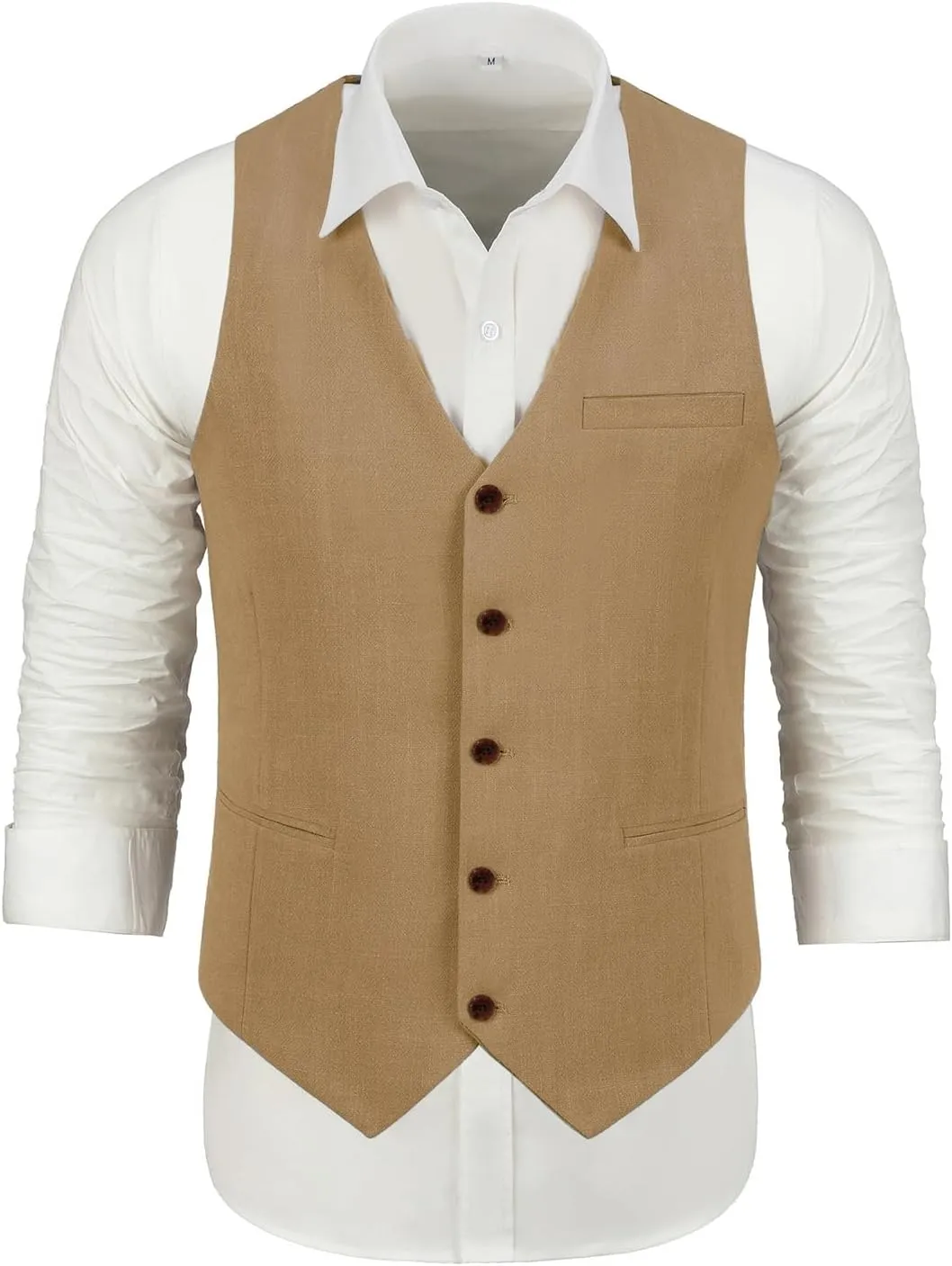 Linen Beach Wedding Suits Men's Slim Fit 2 Piece Groom Suit Prom Party Dress Tuxedos Vest Pants Suit Set