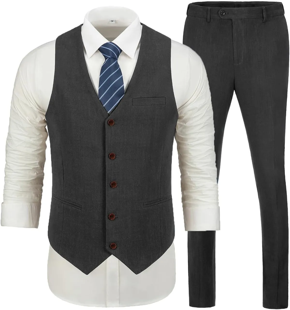Linen Beach Wedding Suits Men's Slim Fit 2 Piece Groom Suit Prom Party Dress Tuxedos Vest Pants Suit Set