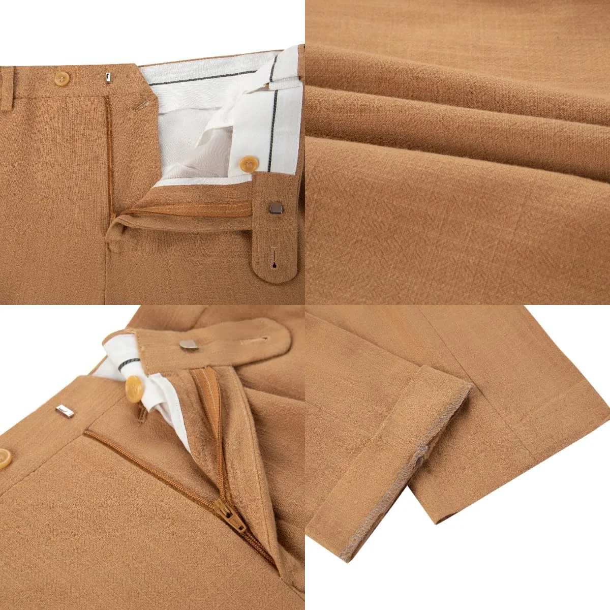 Linen Beach Wedding Suits Men's Slim Fit 2 Piece Groom Suit Prom Party Dress Tuxedos Vest Pants Suit Set