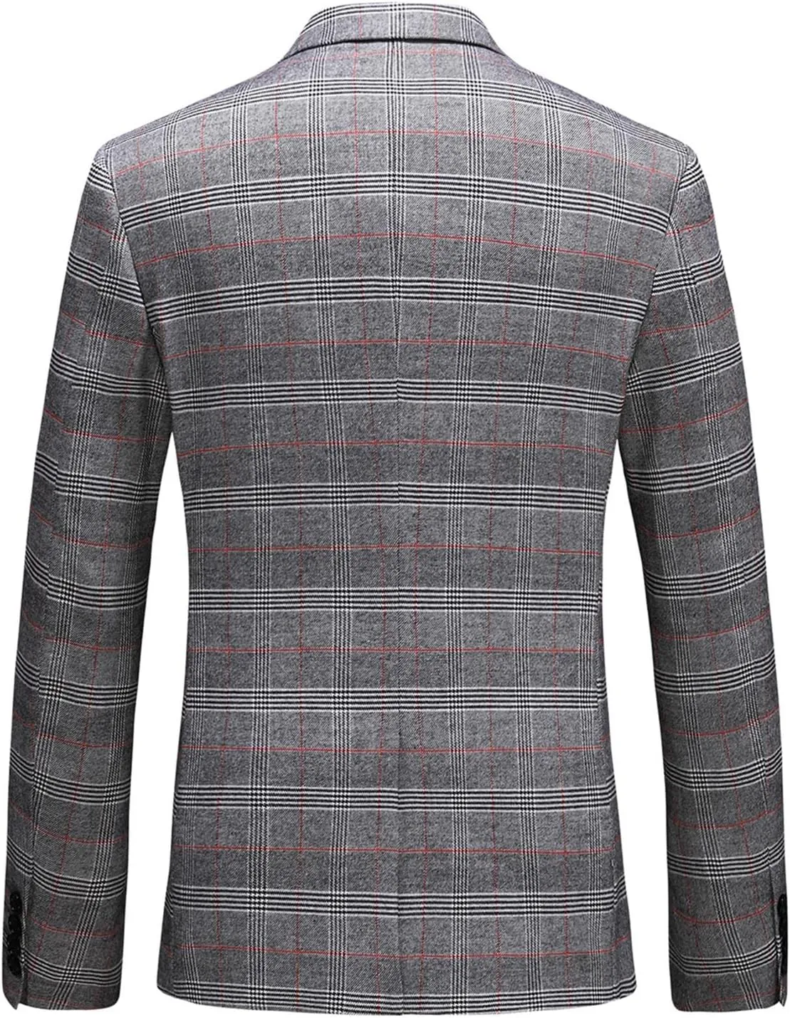 Mens Plaid Suit Slim Fit 2 Piece Casual Tuxedo Suit for Men Formal Blazer Pants Tuxedo Set for Wedding Business Party