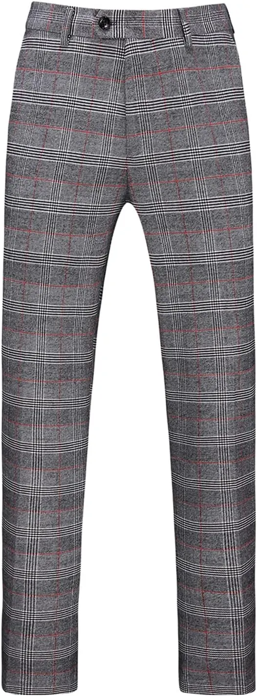 Mens Plaid Suit Slim Fit 2 Piece Casual Tuxedo Suit for Men Formal Blazer Pants Tuxedo Set for Wedding Business Party