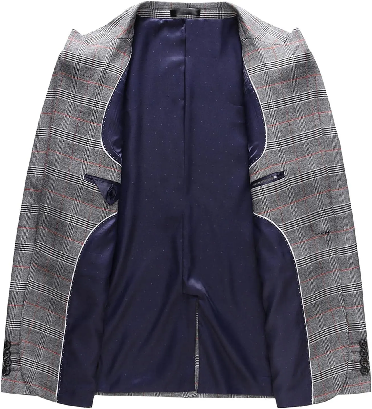 Mens Plaid Suit Slim Fit 2 Piece Casual Tuxedo Suit for Men Formal Blazer Pants Tuxedo Set for Wedding Business Party