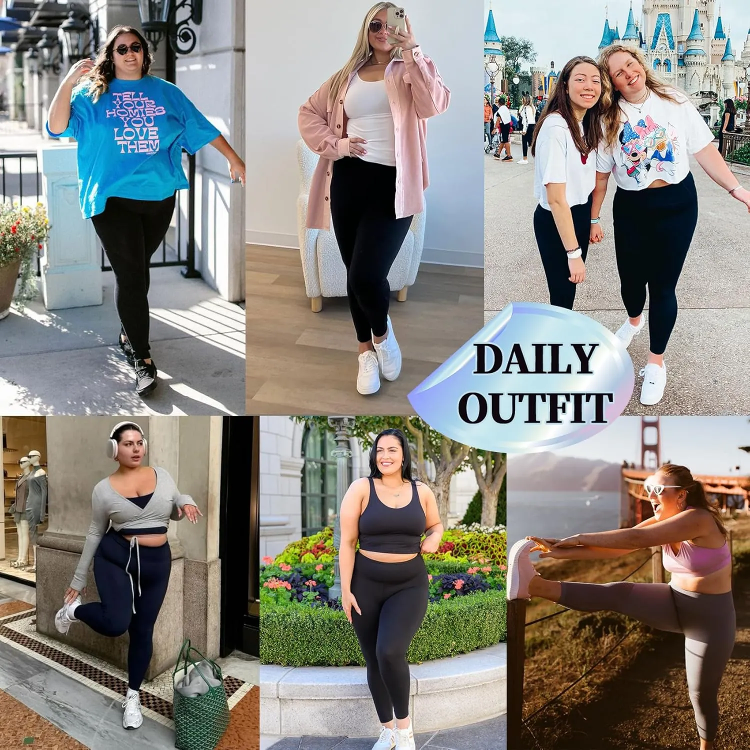 MOREFEEL Plus Size Leggings for Women-Stretchy X-Large-4X Tummy Control High Waist Spandex Workout Black Yoga Pants