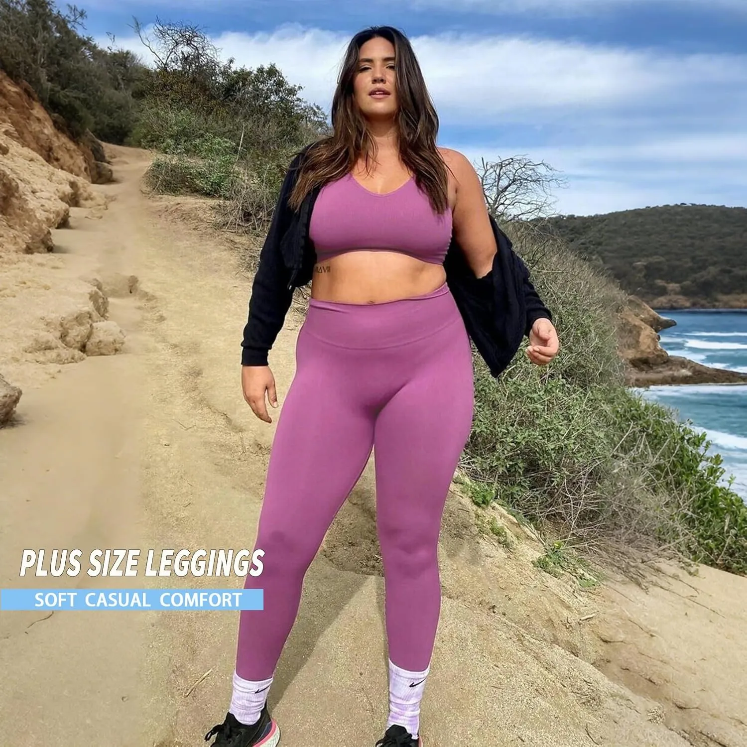 MOREFEEL Plus Size Leggings for Women-Stretchy X-Large-4X Tummy Control High Waist Spandex Workout Black Yoga Pants