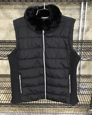 NWT Calvin Klein Women's Black Full Zip Puffer Vest - Size XL