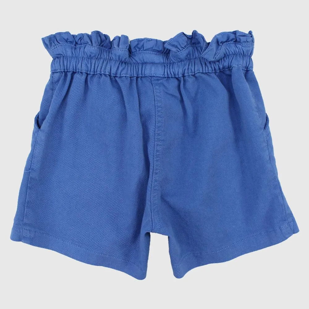 Ruffled Waist Gabardine Shorts