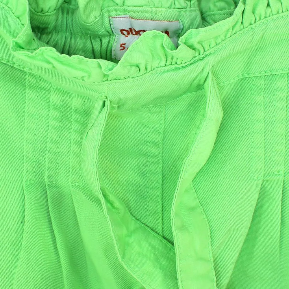 Ruffled Waist Gabardine Shorts