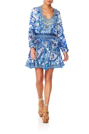 Shirred Relaxed Short Dress- Eternity's Empire