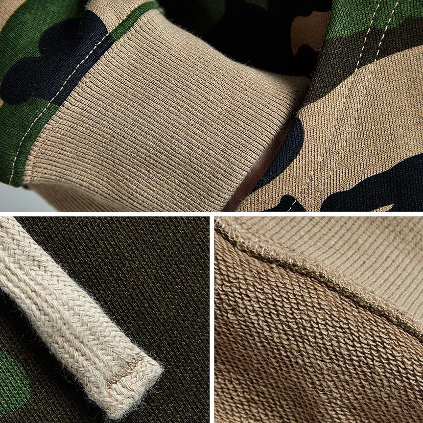 Spring Cotton Camouflage Hooded Sweatshirt