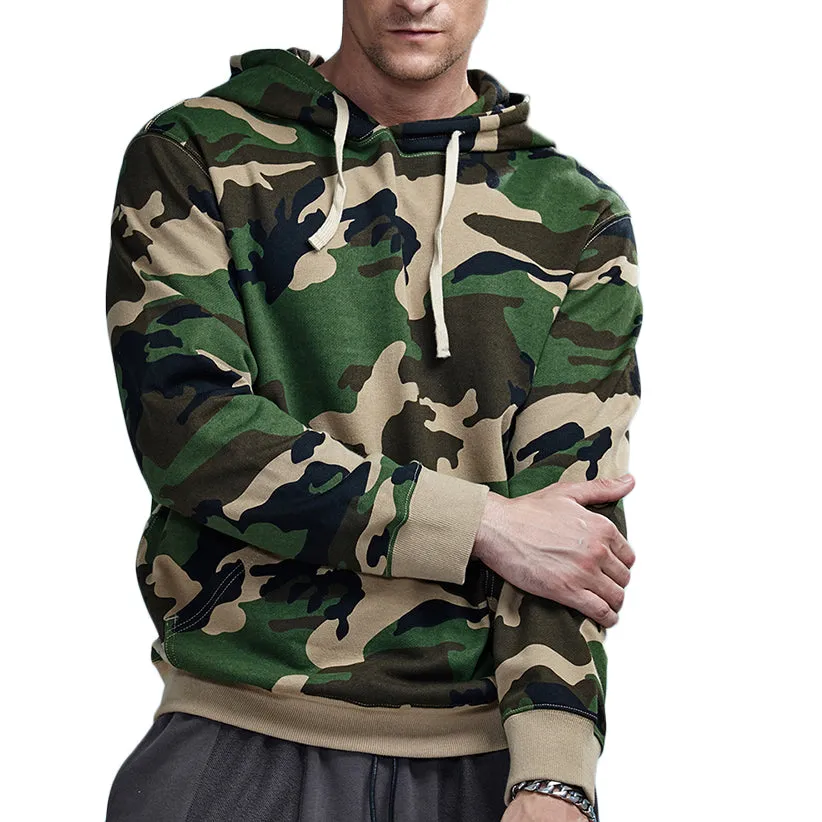 Spring Cotton Camouflage Hooded Sweatshirt