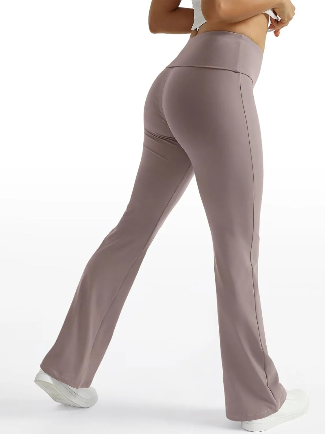 Trendy Queen Women's Wide Leg Yoga Pants Bootcut Workout Flare Leggings Trendy High Waisted Fold Over 2025 Fall Outfits