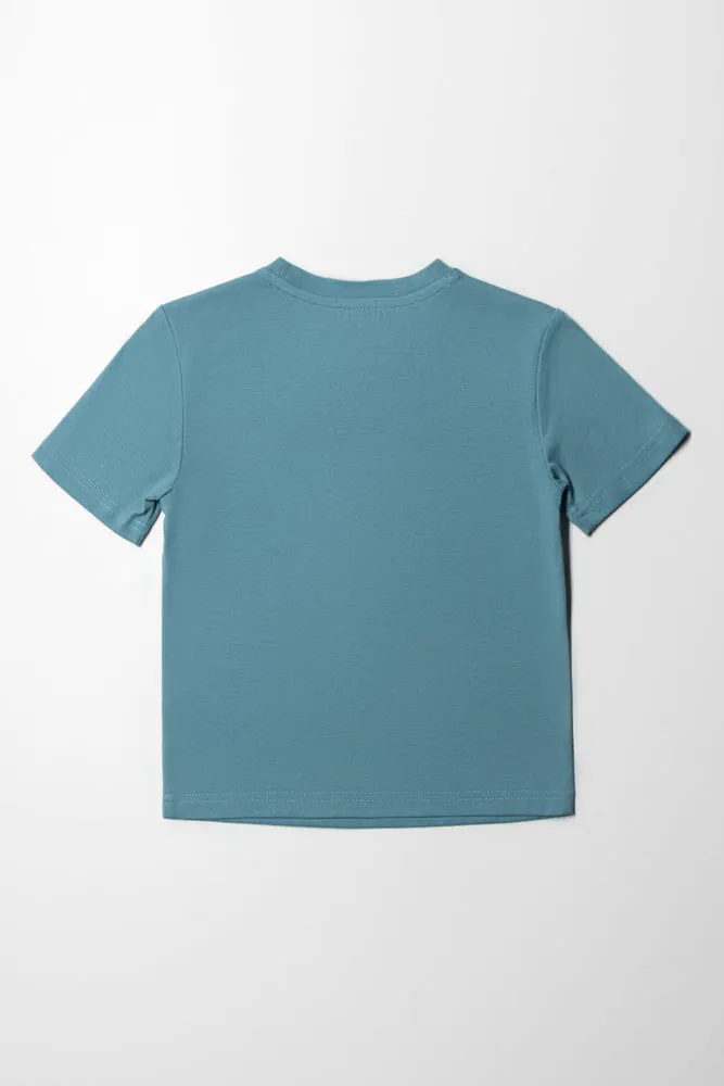 Two-Way Sequins T-Shirt Blue