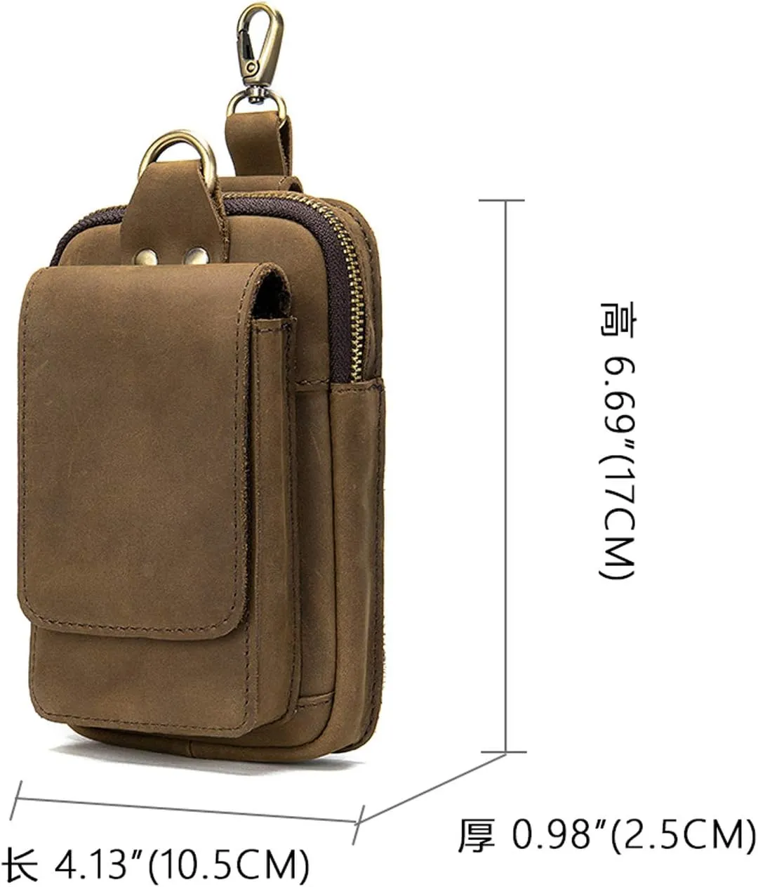 Vertical Leather Cell Phone Waist Blet Bag for Men, Mobile Phone Belt Holster Men, PU Leather Smartphone Fanny Waist Bag for Men Women Travel Outdoor Sport Cell Phone Belt Pouch Wallet Purse Holder