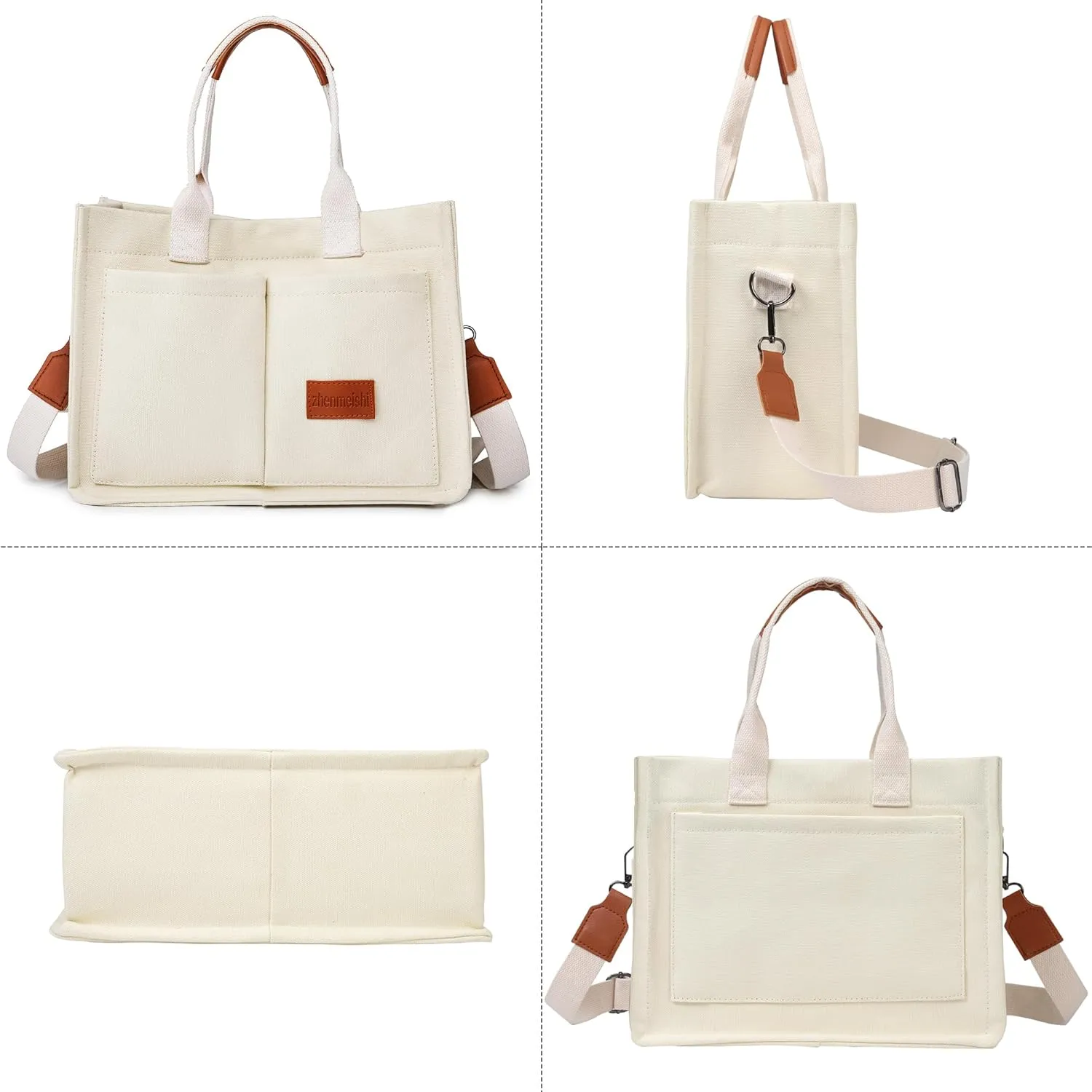 VODIU Canvas Tote Bag for Women,Laptop Bag Work Tote Bag Women Crossbody Purse Handbag Shoulder Travel Messenger Gym Tote