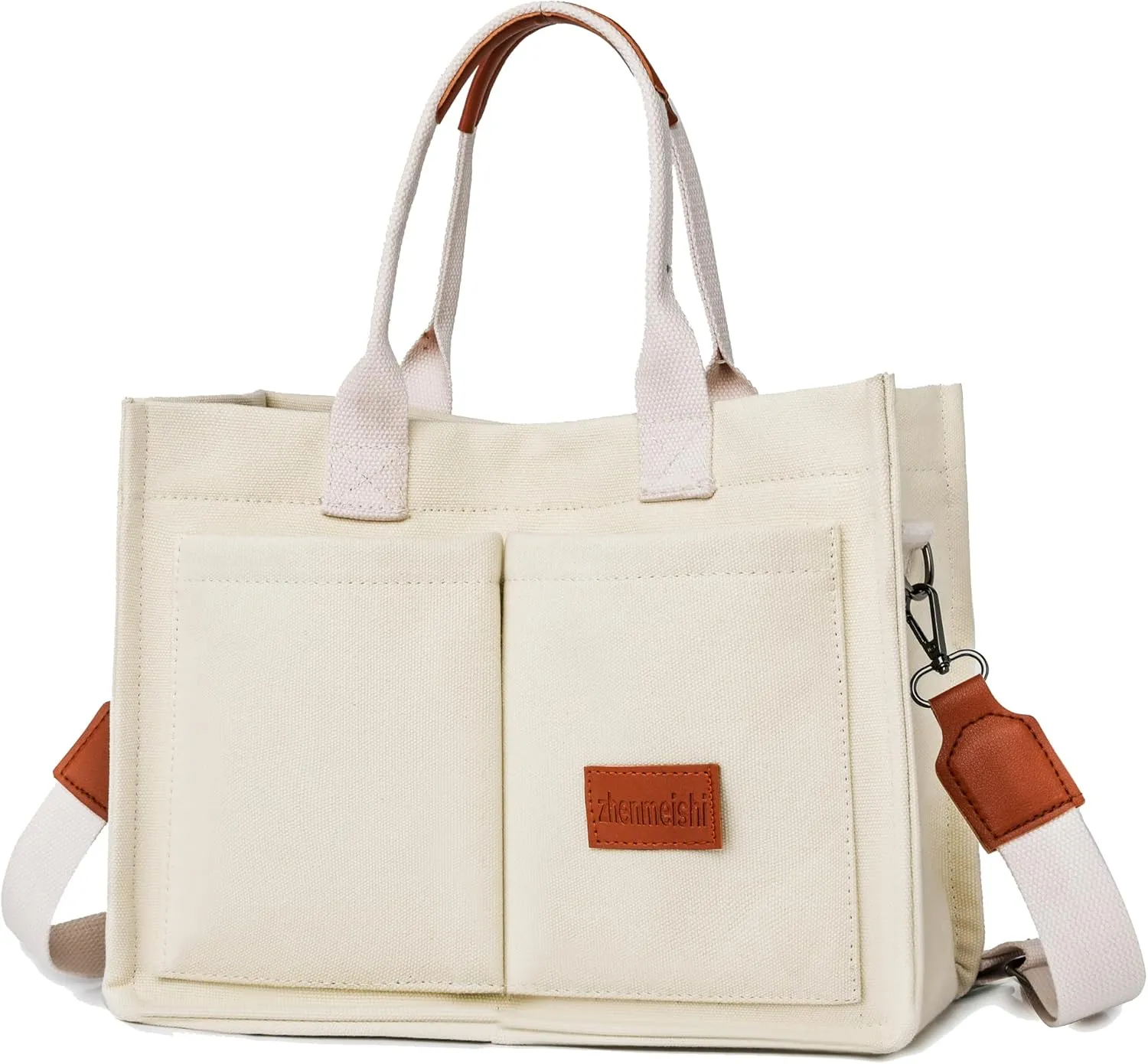 VODIU Canvas Tote Bag for Women,Laptop Bag Work Tote Bag Women Crossbody Purse Handbag Shoulder Travel Messenger Gym Tote