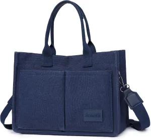 VODIU Canvas Tote Bag for Women,Laptop Bag Work Tote Bag Women Crossbody Purse Handbag Shoulder Travel Messenger Gym Tote