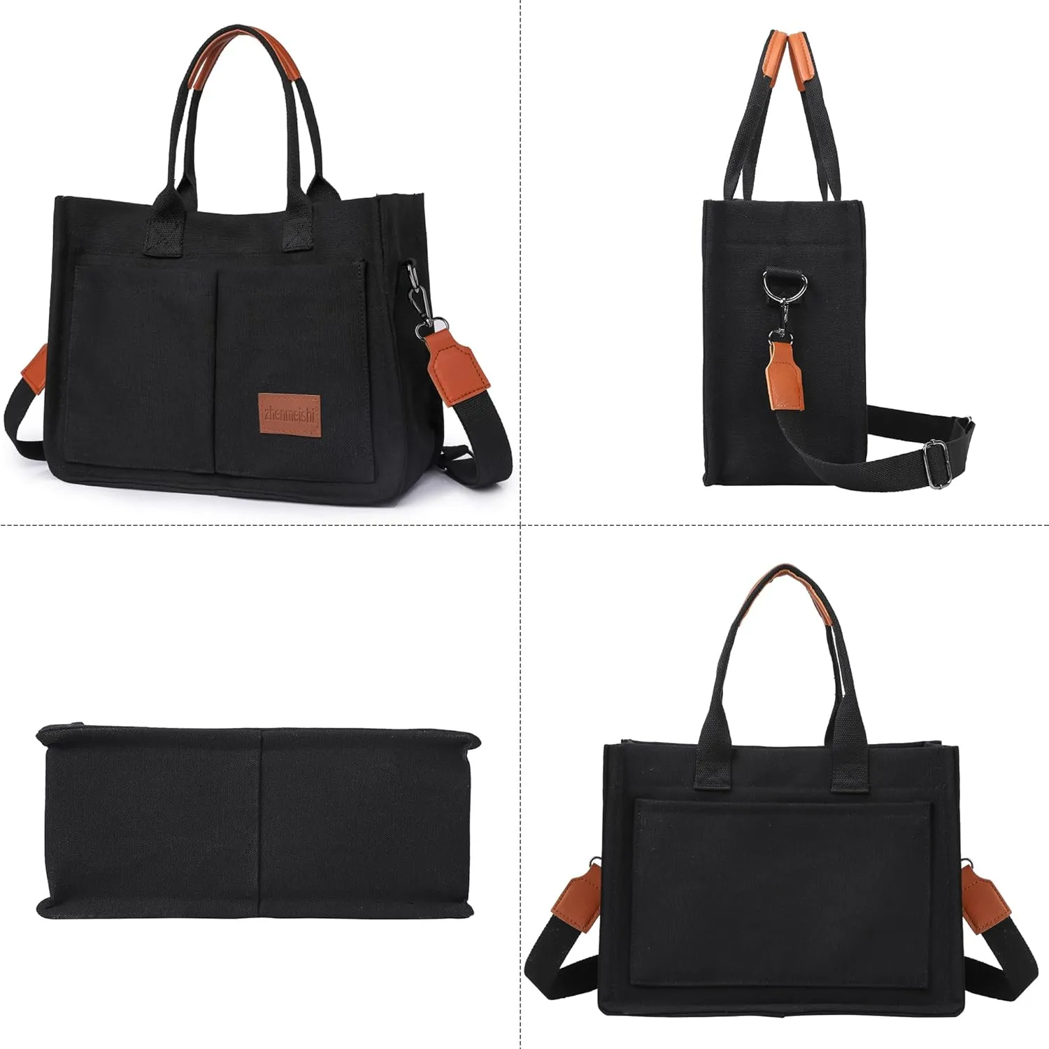 VODIU Canvas Tote Bag for Women,Laptop Bag Work Tote Bag Women Crossbody Purse Handbag Shoulder Travel Messenger Gym Tote