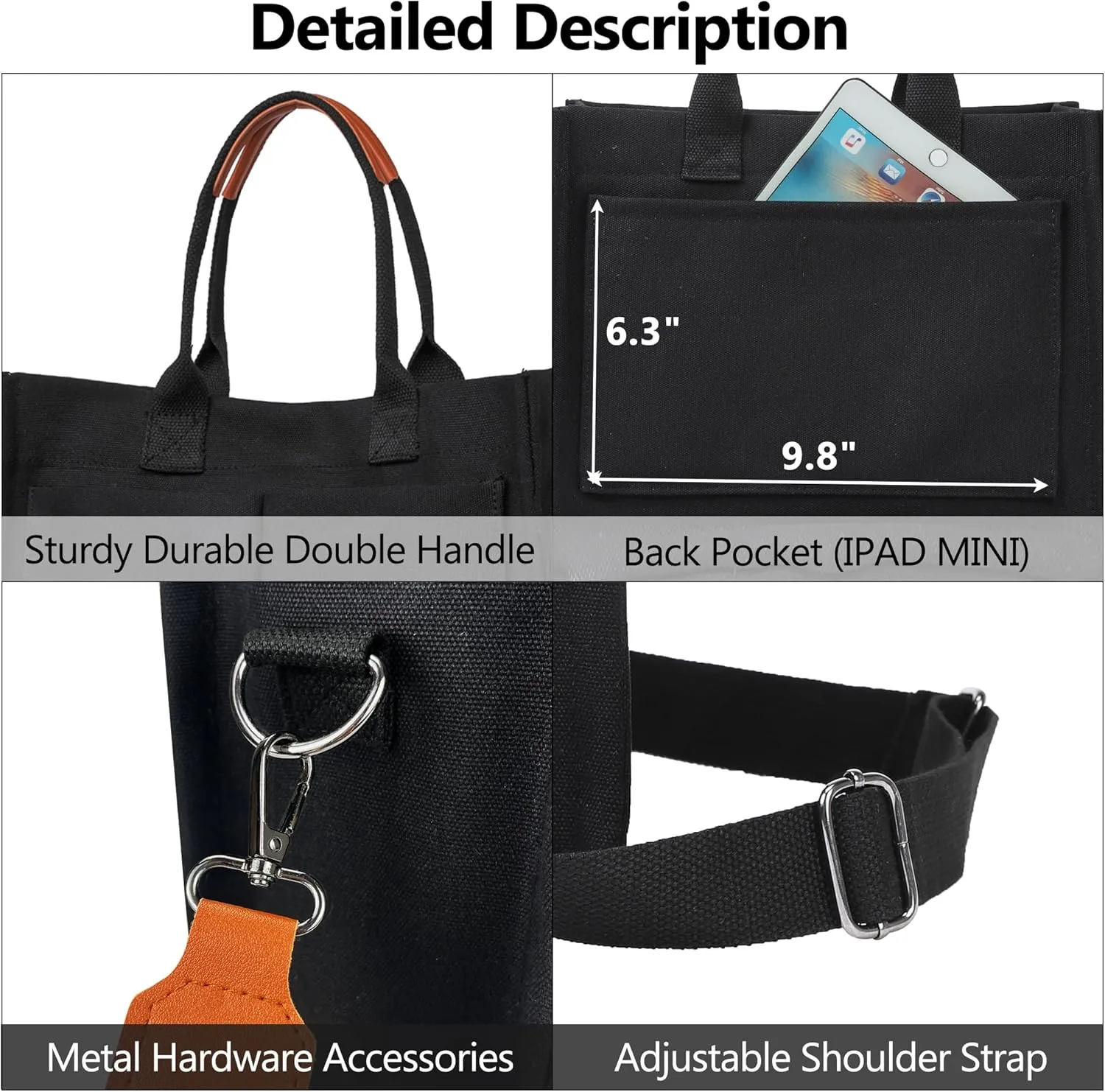VODIU Canvas Tote Bag for Women,Laptop Bag Work Tote Bag Women Crossbody Purse Handbag Shoulder Travel Messenger Gym Tote