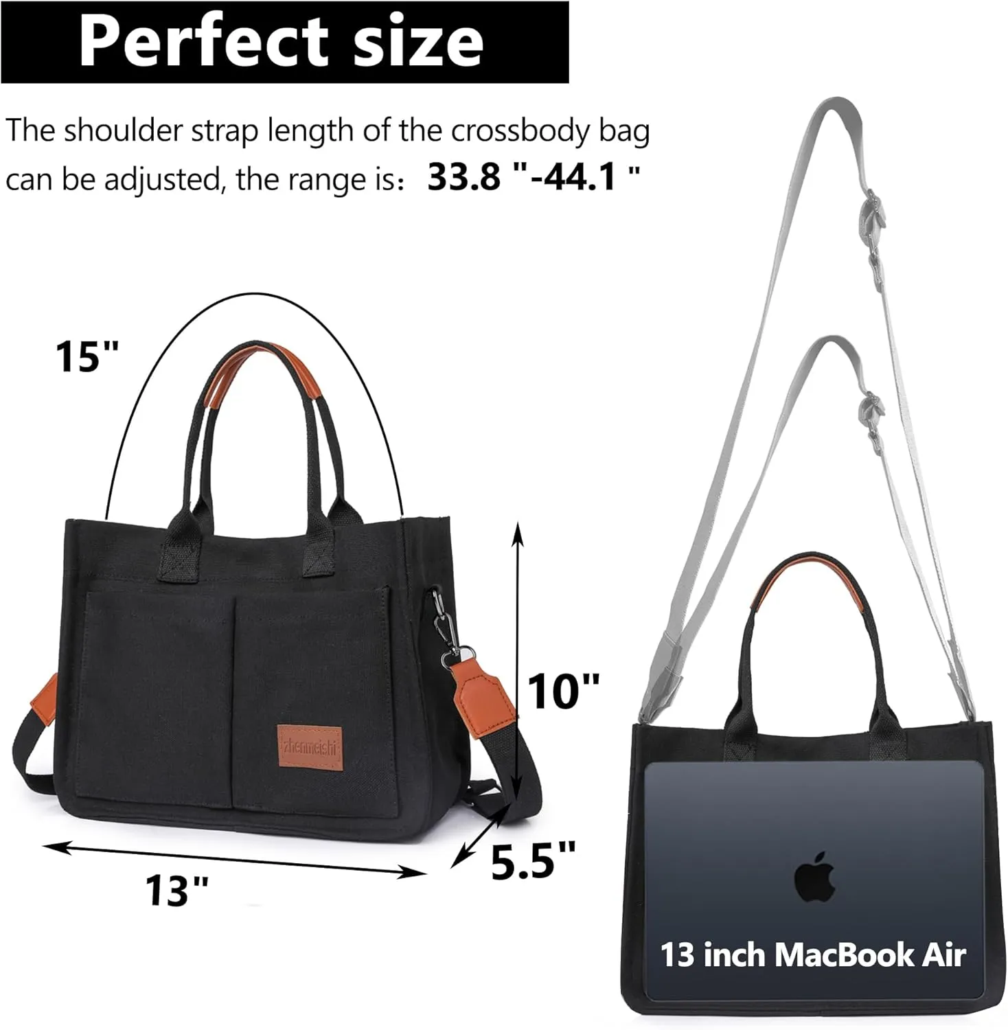 VODIU Canvas Tote Bag for Women,Laptop Bag Work Tote Bag Women Crossbody Purse Handbag Shoulder Travel Messenger Gym Tote