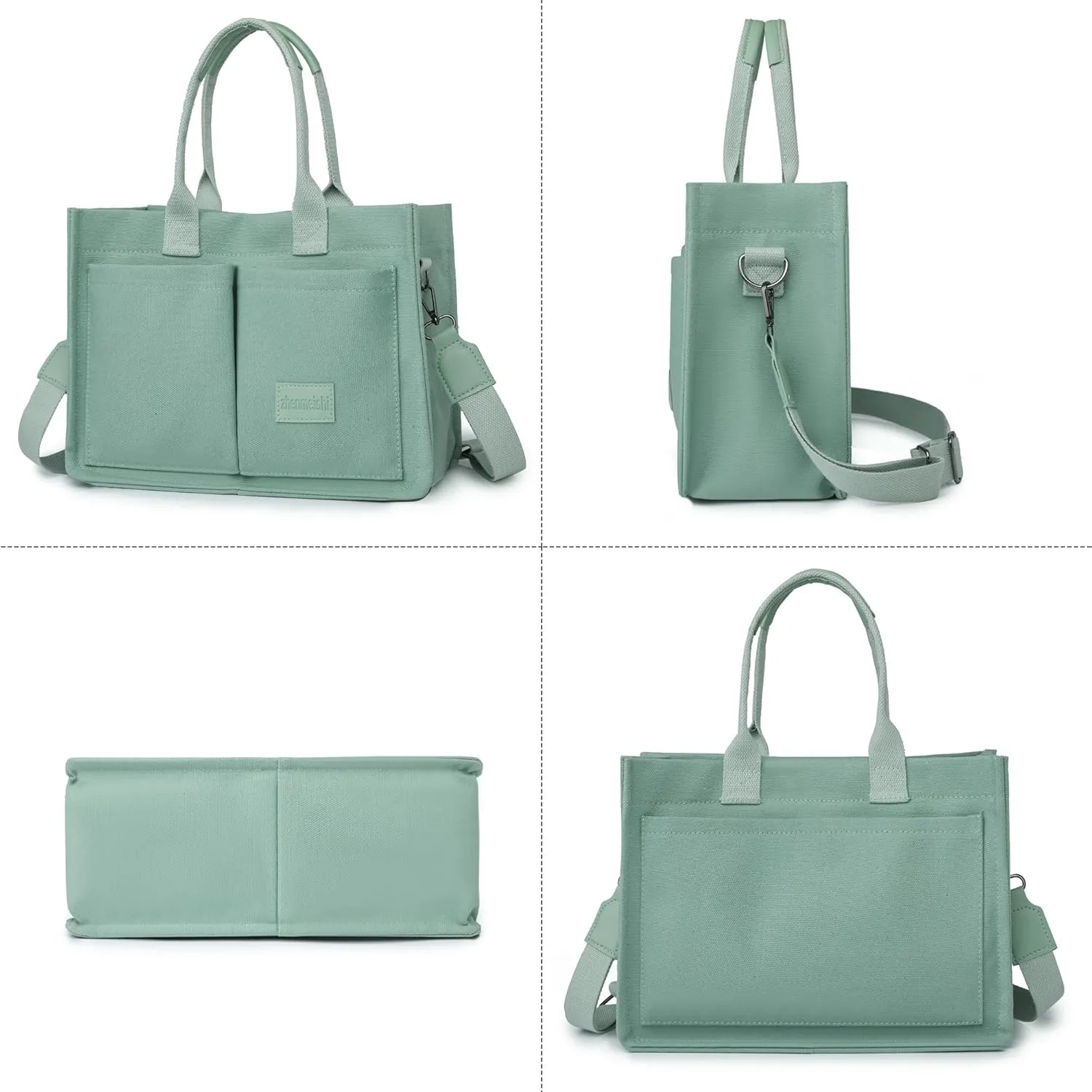 VODIU Canvas Tote Bag for Women,Laptop Bag Work Tote Bag Women Crossbody Purse Handbag Shoulder Travel Messenger Gym Tote