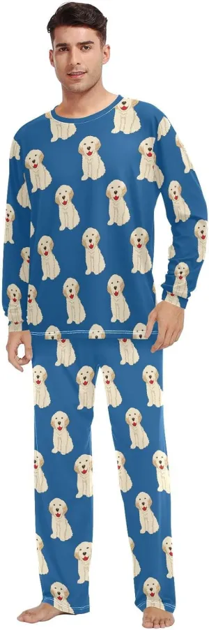 vvfelixl Men's Pajama Sets Labrador Golden Retriever Dog Pj Sets for Mens 2 Piece Loungewear Sets for Men XXS-XXL