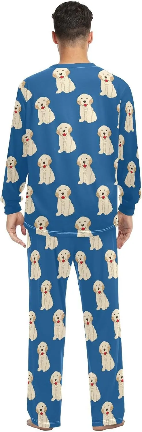 vvfelixl Men's Pajama Sets Labrador Golden Retriever Dog Pj Sets for Mens 2 Piece Loungewear Sets for Men XXS-XXL
