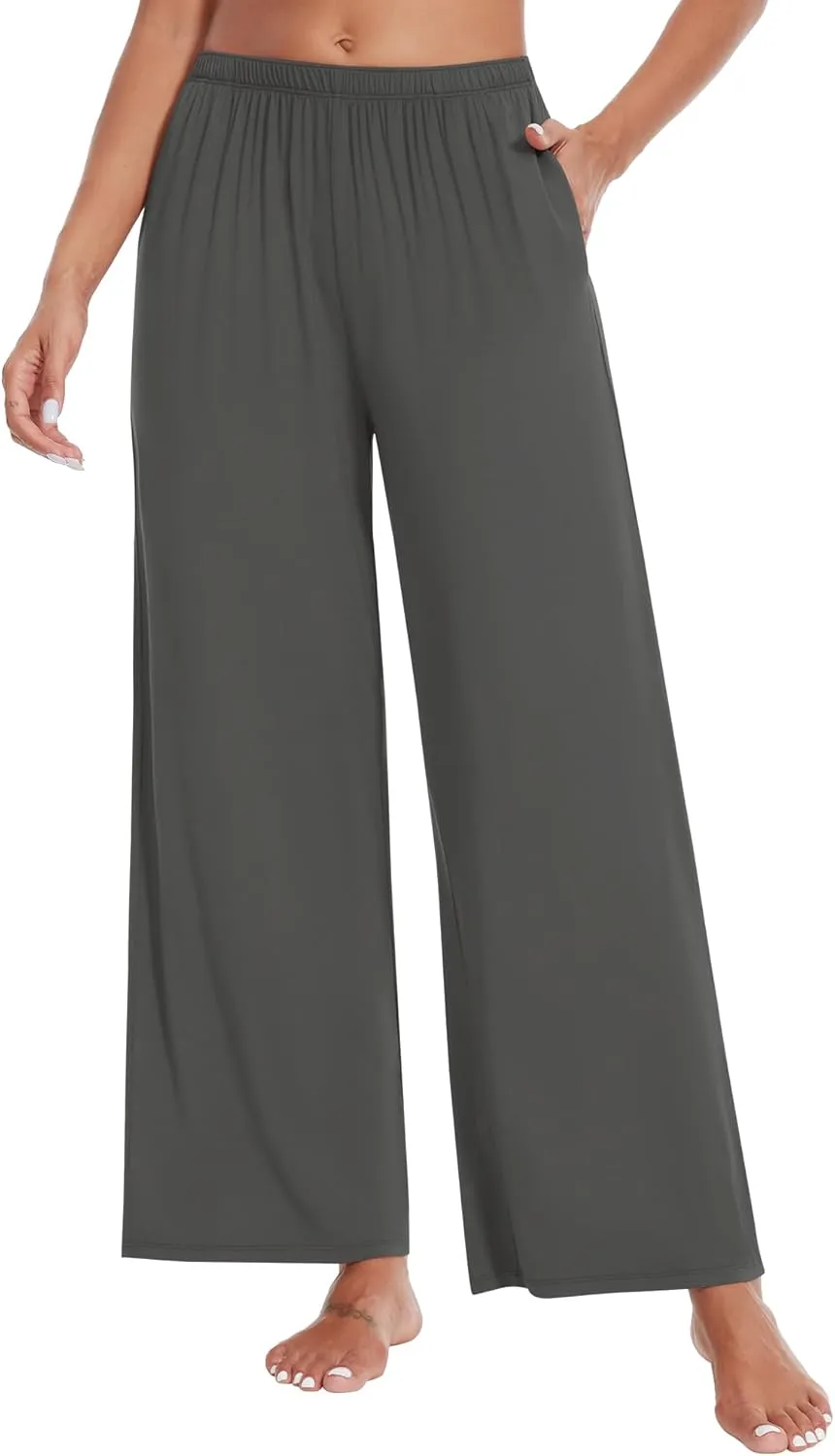 WiWi Women' s Pajamas Pants with Pocket Soft Viscose from Bamboo Yoga Loose Pant Comfy Pajama Bottoms S-XXL
