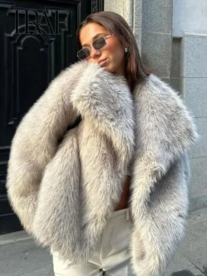 Women Stand Collar Long Sleeve 2024 Autumn Winter Chic Female Coat
